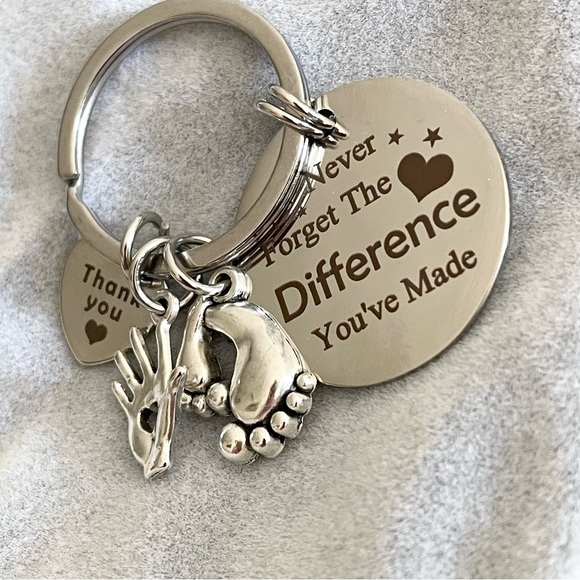 5 for $25! Midwife or L&D Nurse Thank-You Keychain Gift - Picture 7 of 9
